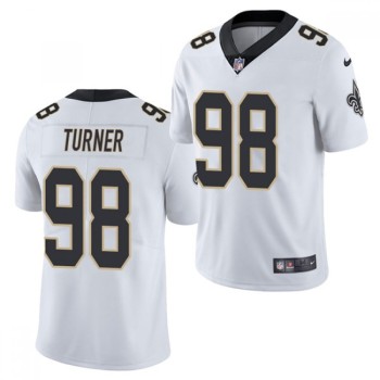 Men's New Orleans Saints Saints #98 Payton Turner 2021 White NFL Draft Vapor Untouchable Limited Stitched Jersey Men's New Orleans Saints Saints #98 Payton Turner 2021 White NFL Draft Vapor Untouchable Limited Stitched Jersey