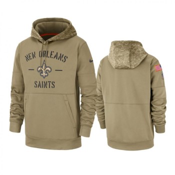 Men's New Orleans Saints Tan 2019 Salute to Service Sideline Therma Pullover Hoodie Men's New Orleans Saints Tan 2019 Salute to Service Sideline Therma Pullover Hoodie