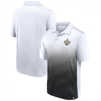 Men's New Orleans Saints White/Black Iconic Parameter Sublimated Polo Men's New Orleans Saints White/Black Iconic Parameter Sublimated Polo