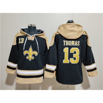 Men's New Orleans Saints #13 Michael Thomas Black Ageless Must-Have Lace-Up Pullover Hoodie Men's New Orleans Saints #13 Michael Thomas Black Ageless Must-Have Lace-Up Pullover Hoodie