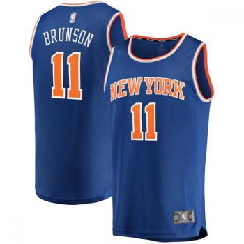 Men's New Yok Knicks #11 Jalen Brunson Blue Icon Edition Stitched Basketball Jersey Men's New Yok Knicks #11 Jalen Brunson Blue Icon Edition Stitched Basketball Jersey