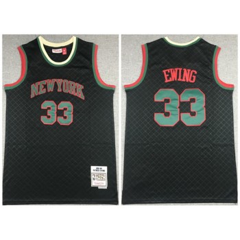 Men's New Yok Knicks #33 Patrick Ewing Black Throwback Stitched Jersey Men's New Yok Knicks #33 Patrick Ewing Black Throwback Stitched Jersey