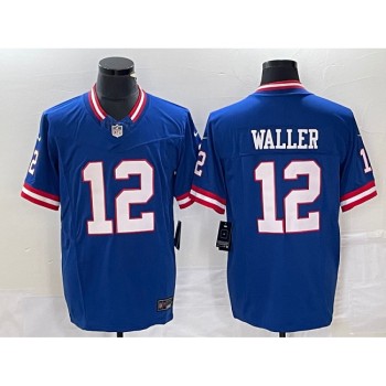 Men's New York Giants #12 Darren Waller Blue Classic 2023 F.U.S.E. Vapor Untouchable Limited Stitched Jersey Men's New York Giants #12 Darren Waller Blue Classic 2023 F.U.S.E. Vapor Untouchable Limited Stitched Jersey