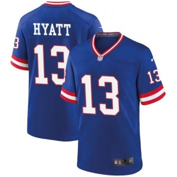 Men's New York Giants #13 Jalin Hyatt Royal Classic Stitched Jersey Men's New York Giants #13 Jalin Hyatt Royal Classic Stitched Jersey