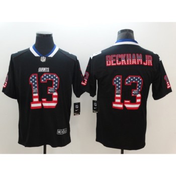 Men's New York Giants #13 Odell Beckham Jr. Black 2018 USA Flag Color Rush Limited Fashion NFL Stitched Jersey Men's New York Giants #13 Odell Beckham Jr. Black 2018 USA Flag Color Rush Limited Fashion NFL Stitched Jersey