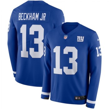 Men's New York Giants #13 Odell Beckham Jr. Royal Therma Long Sleeve Stitched NFL Jersey Men's New York Giants #13 Odell Beckham Jr. Royal Therma Long Sleeve Stitched NFL Jersey