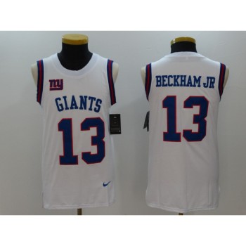Men's New York Giants #13 Odell Beckham Jr White Limited Tank Top Jersey Men's New York Giants #13 Odell Beckham Jr White Limited Tank Top Jersey