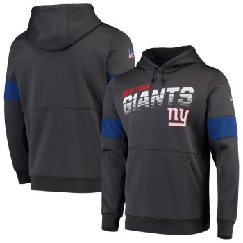 Men's New York Giants 2019 Anthracite 100th Season Sideline Team Logo Performance Pullover Hoodie Men's New York Giants 2019 Anthracite 100th Season Sideline Team Logo Performance Pullover Hoodie