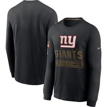 Men's New York Giants 2020 Black Salute to Service Sideline Performance Long Sleeve T-Shirt Men's New York Giants 2020 Black Salute to Service Sideline Performance Long Sleeve T-Shirt