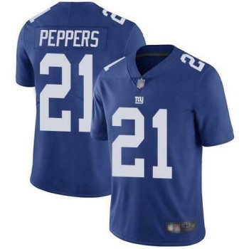 Men's New York Giants #21 Jabrill Peppers Blue Vapor Untouchable Limited Stitched NFL Jersey Men's New York Giants #21 Jabrill Peppers Blue Vapor Untouchable Limited Stitched NFL Jersey