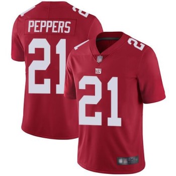 Men's New York Giants #21 Jabrill Peppers Red Vapor Untouchable Limited Stitched NFL Jersey Men's New York Giants #21 Jabrill Peppers Red Vapor Untouchable Limited Stitched NFL Jersey