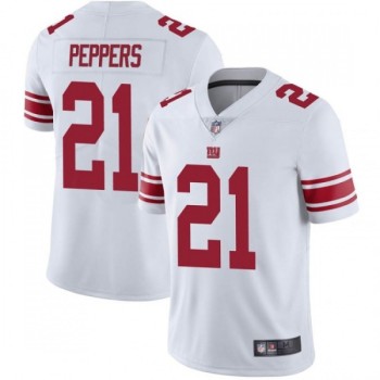 Men's New York Giants #21 Jabrill Peppers White Vapor Untouchable Limited Stitched Jersey Men's New York Giants #21 Jabrill Peppers White Vapor Untouchable Limited Stitched Jersey
