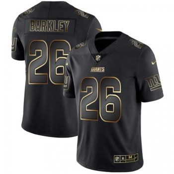 Men's New York Giants #26 Saquon Barkley 2019 Black Gold Edition Stitched NFL Jersey Men's New York Giants #26 Saquon Barkley 2019 Black Gold Edition Stitched NFL Jersey