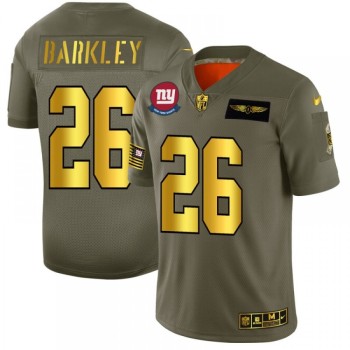 Men's New York Giants #26 Saquon Barkley 2019 Olive/Gold Salute To Service Limited Stitched NFL Jersey Men's New York Giants #26 Saquon Barkley 2019 Olive/Gold Salute To Service Limited Stitched NFL Jersey