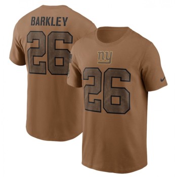 Men's New York Giants #26 Saquon Barkley 2023 Brown Salute To Service Name & Number T-Shirt Men's New York Giants #26 Saquon Barkley 2023 Brown Salute To Service Name & Number T-Shirt