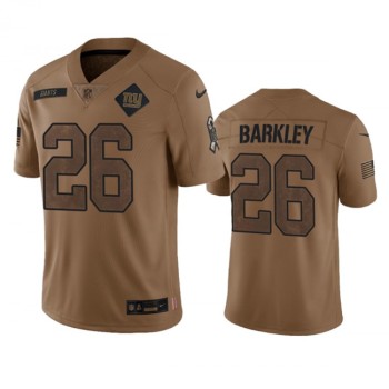 Men's New York Giants #26 Saquon Barkley 2023 Brown Salute To Service Vapor Untouchable Limited Stitched Jersey Men's New York Giants #26 Saquon Barkley 2023 Brown Salute To Service Vapor Untouchable Limited Stitched Jersey