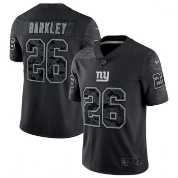 Men's New York Giants #26 Saquon Barkley Black Reflective Limited Stitched Football Jersey Men's New York Giants #26 Saquon Barkley Black Reflective Limited Stitched Football Jersey