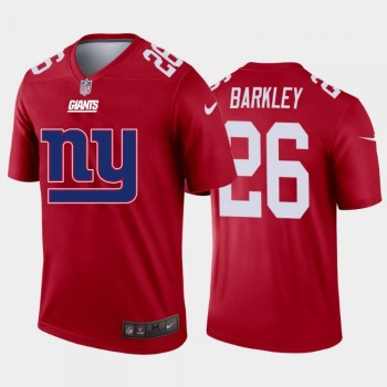 Men's New York Giants #26 Saquon Barkley Red 2020 Team Big Logo Inverted Legend Stitched Jersey Men's New York Giants #26 Saquon Barkley Red 2020 Team Big Logo Inverted Legend Stitched Jersey