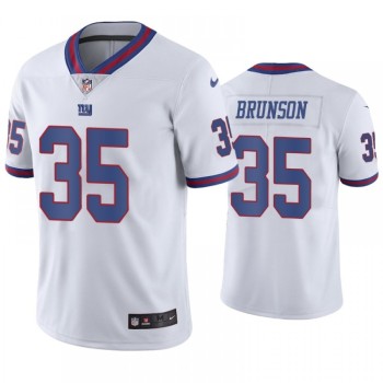 Men's New York Giants #35 T.J. Brunson White Color Rush Stitched Jersey Men's New York Giants #35 T.J. Brunson White Color Rush Stitched Jersey