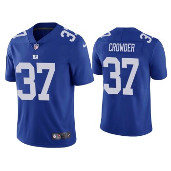 Men's New York Giants #37 Tae Crowder Blue Vapor Untouchable Limited Stitched Jersey Men's New York Giants #37 Tae Crowder Blue Vapor Untouchable Limited Stitched Jersey