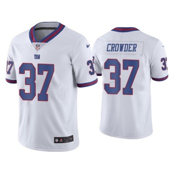 Men's New York Giants #37 Tae Crowder White Color Rush Stitched Jersey Men's New York Giants #37 Tae Crowder White Color Rush Stitched Jersey