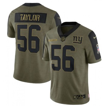 Men's New York Giants #56 Lawrence Taylor 2021 Olive Salute To Service Limited Stitched Jersey Men's New York Giants #56 Lawrence Taylor 2021 Olive Salute To Service Limited Stitched Jersey
