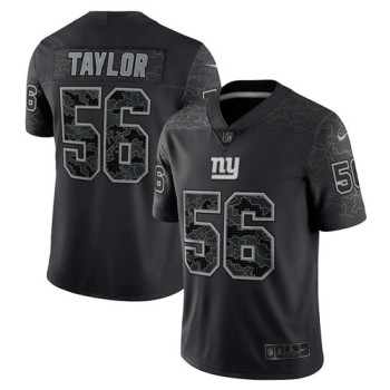Men's New York Giants #56 Lawrence Taylor Black Reflective Limited Stitched Football Jersey Men's New York Giants #56 Lawrence Taylor Black Reflective Limited Stitched Football Jersey