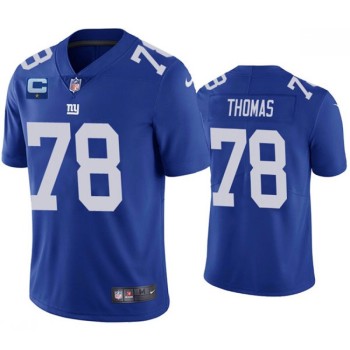 Men's New York Giants #78 Andrew Thomas Blue With C Patch Vapor Untouchable Limited Stitched Jersey Men's New York Giants #78 Andrew Thomas Blue With C Patch Vapor Untouchable Limited Stitched Jersey