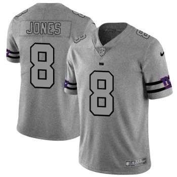 Men's New York Giants #8 Daniel Jones 2019 Gray Gridiron Team Logo Limited Stitched NFL Jersey Men's New York Giants #8 Daniel Jones 2019 Gray Gridiron Team Logo Limited Stitched NFL Jersey