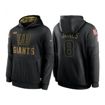 Men's New York Giants #8 Daniel Jones 2020 Black Salute to Service Sideline Performance Pullover Hoodie Men's New York Giants #8 Daniel Jones 2020 Black Salute to Service Sideline Performance Pullover Hoodie