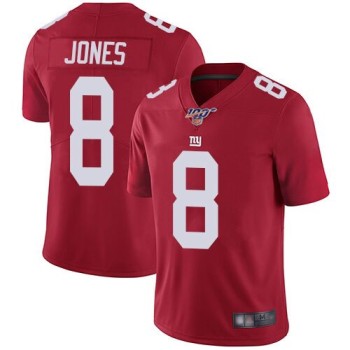 Men's New York Giants #8 Daniel Jones Red 2019 100th Season Vapor Untouchable Limited Stitched NFL Jersey Men's New York Giants #8 Daniel Jones Red 2019 100th Season Vapor Untouchable Limited Stitched NFL Jersey