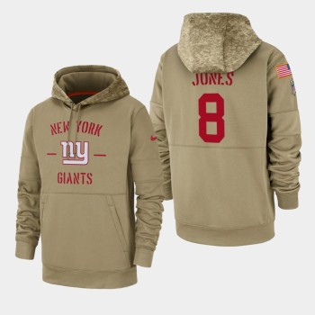 Men's New York Giants #8 Daniel Jones Tan 2019 Salute to Service Sideline Therma Pullover Hoodie Men's New York Giants #8 Daniel Jones Tan 2019 Salute to Service Sideline Therma Pullover Hoodie