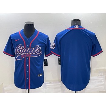 Men's New York Giants Blank Blue Cool Base Stitched Baseball Jersey Men's New York Giants Blank Blue Cool Base Stitched Baseball Jersey