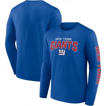 Men's New York Giants Blue Go the Distance Long Sleeve T-Shirt Men's New York Giants Blue Go the Distance Long Sleeve T-Shirt