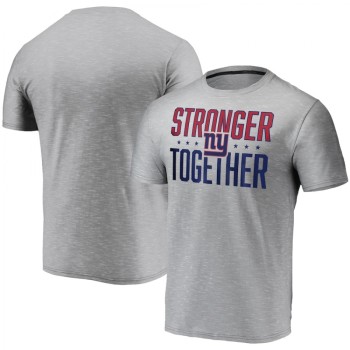 Men's New York Giants Grey Stronger Together T-Shirt Men's New York Giants Grey Stronger Together T-Shirt