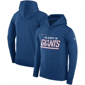 Men's New York Giants Royal Sideline Property Of Performance Pullover Hoodie Men's New York Giants Royal Sideline Property Of Performance Pullover Hoodie