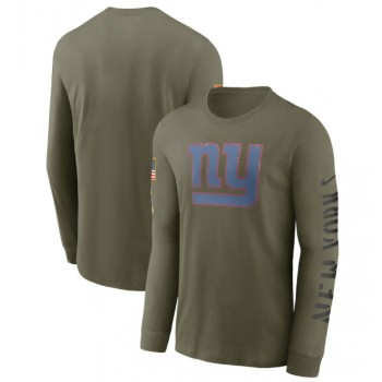 Men's New York Giants Olive 2022 Salute to Service Long Sleeve T-Shirt Men's New York Giants Olive 2022 Salute to Service Long Sleeve T-Shirt