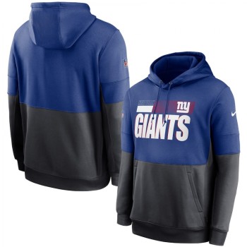 Men's New York Giants Royal/Charcoal Sideline Impact Lockup Performance Pullover Hoodie Men's New York Giants Royal/Charcoal Sideline Impact Lockup Performance Pullover Hoodie