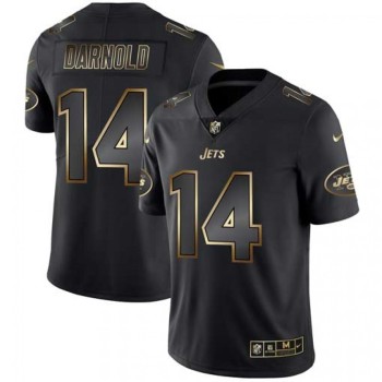Men's New York Jets #14 Sam Darnold 2019 Black Gold Edition Stitched NFL Jersey Men's New York Jets #14 Sam Darnold 2019 Black Gold Edition Stitched NFL Jersey