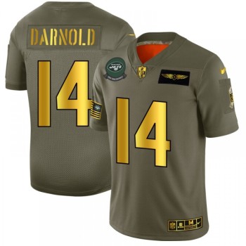 Men's New York Jets #14 Sam Darnold 2019 Olive/Gold Salute To Service Limited Stitched NFL Jersey Men's New York Jets #14 Sam Darnold 2019 Olive/Gold Salute To Service Limited Stitched NFL Jersey