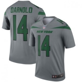 Men's New York Jets #14 Sam Darnold Gray Inverted Legend Jersey Men's New York Jets #14 Sam Darnold Gray Inverted Legend Jersey