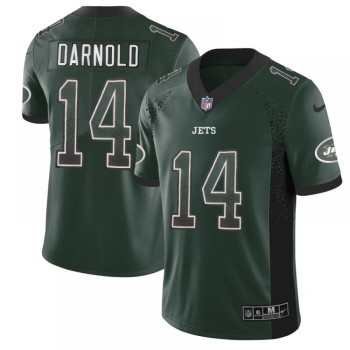 Men's New York Jets #14 Sam Darnold Green 2018 Drift Fashion Color Rush Limited Stitched NFL Jersey Men's New York Jets #14 Sam Darnold Green 2018 Drift Fashion Color Rush Limited Stitched NFL Jersey