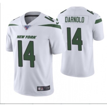 Men's New York Jets #14 Sam Darnold White 2019 100th Season Vapor Untouchable Limited Stitched NFL Jersey Men's New York Jets #14 Sam Darnold White 2019 100th Season Vapor Untouchable Limited Stitched NFL Jersey