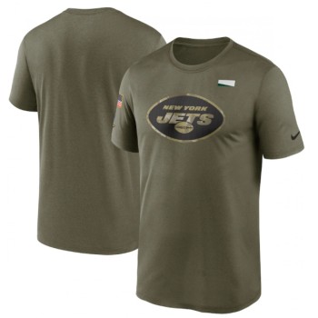 Men's New York Jets 2021 Olive Salute To Service Legend Performance T-Shirt Men's New York Jets 2021 Olive Salute To Service Legend Performance T-Shirt