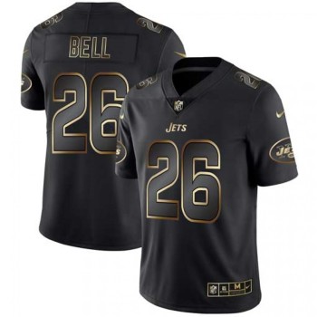 Men's New York Jets #26 Le'Veon Bell 2019 Black Gold Edition Stitched NFL Jersey Men's New York Jets #26 Le'Veon Bell 2019 Black Gold Edition Stitched NFL Jersey