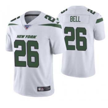 Men's New York Jets #26 Le'Veon Bell White 2019 100th Season Vapor Untouchable Limited Stitched NFL Jersey Men's New York Jets #26 Le'Veon Bell White 2019 100th Season Vapor Untouchable Limited Stitched NFL Jersey