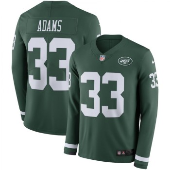 Men's New York Jets #33 Jamal Adams Green Therma Long Sleeve Stitched NFL Jersey Men's New York Jets #33 Jamal Adams Green Therma Long Sleeve Stitched NFL Jersey