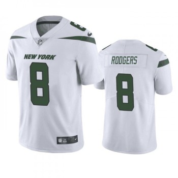 Men's New York Jets #8 Aaron Rodgers White Vapor Untouchable Limited Stitched Jersey Men's New York Jets #8 Aaron Rodgers White Vapor Untouchable Limited Stitched Jersey