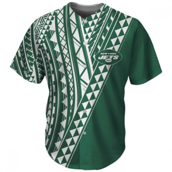 Men's New York Jets Green Baseball Jersey Men's New York Jets Green Baseball Jersey