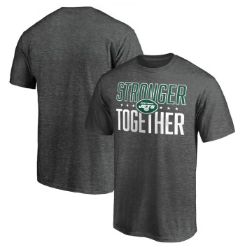 Men's New York Jets Heather Charcoal Stronger Together T-Shirt Men's New York Jets Heather Charcoal Stronger Together T-Shirt